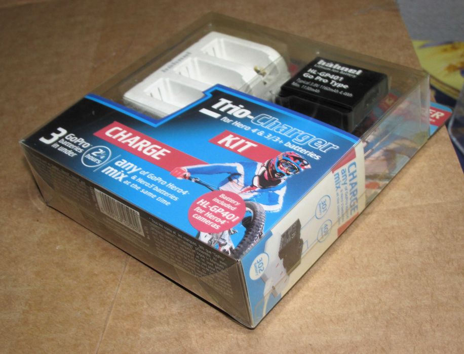 Trio-Charger For Hero 4 & 3/3+ batteries (Battery Included)