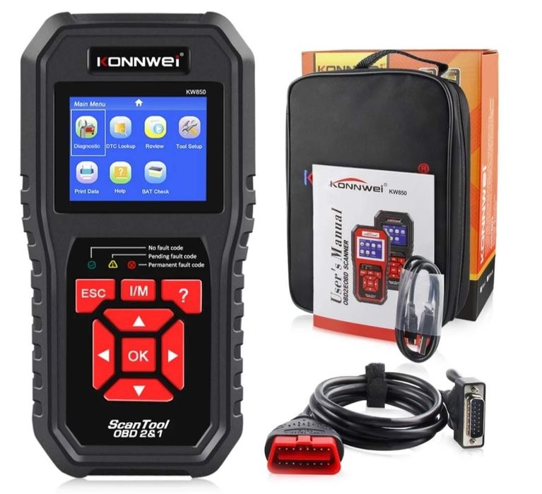 Máquina diagnóstico rastreio KONNWEI KW850 OBD2 erros scanner leitor