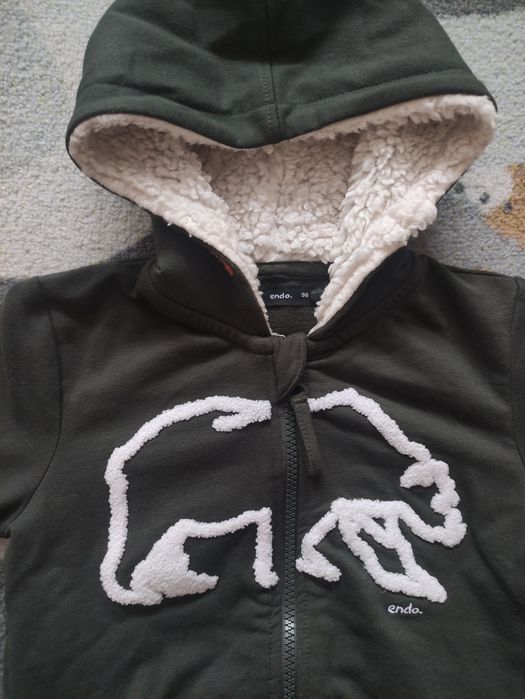 Endo rozpinana bluza z kapturem z niedźwiedziem 98
