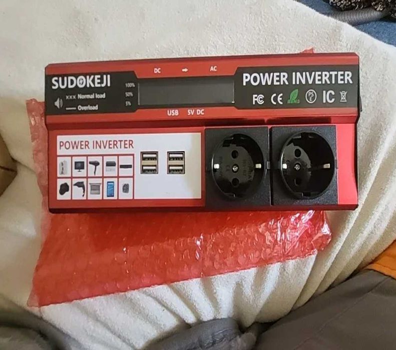 Инвертор преобразователь 220 В, 2000 Вт с ЖК-дисплеем быстрая зарядка