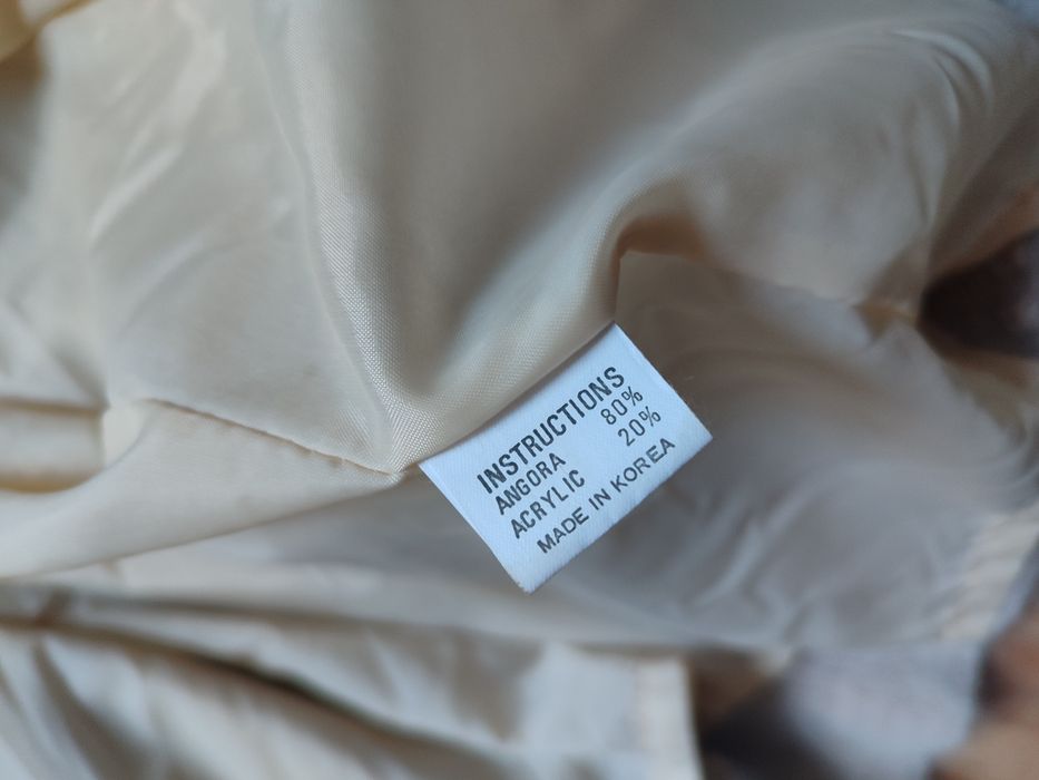 Sweter angora PRL aplikacje na podszewce