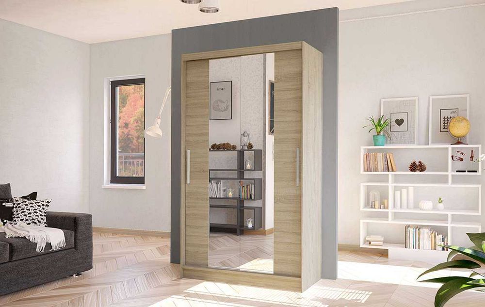 Nowa Szafa przesuwna garderoba ATLAS 2 100cm Fronty lustrzane