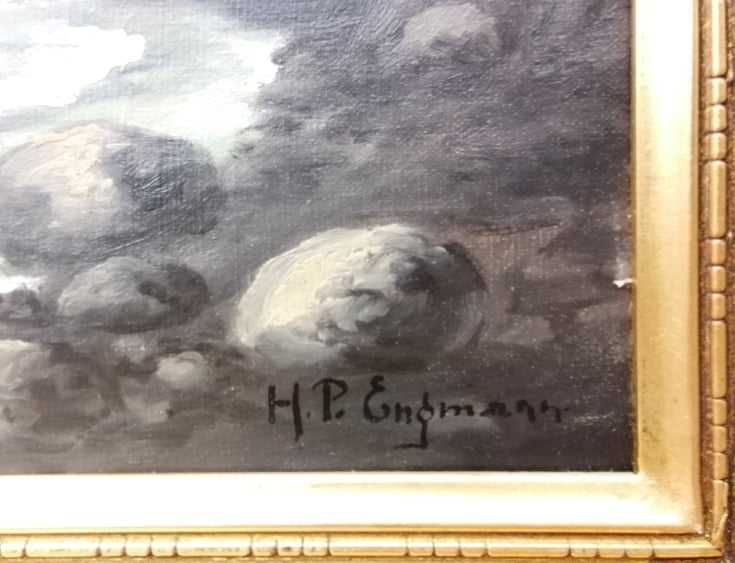 Pejzaż morski, olej/płótno, Hans Peter Engmann (ur.1879- zm.1938)