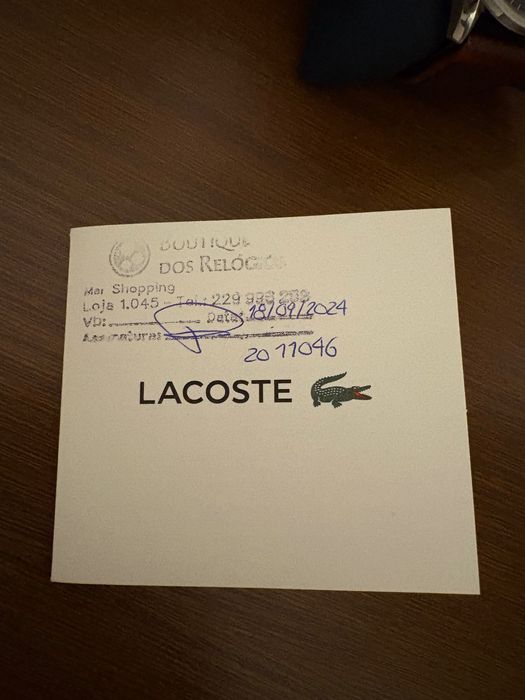 Relógio - Lacoste Vienna - Quartzo 42mm - Documentos e Garantia
