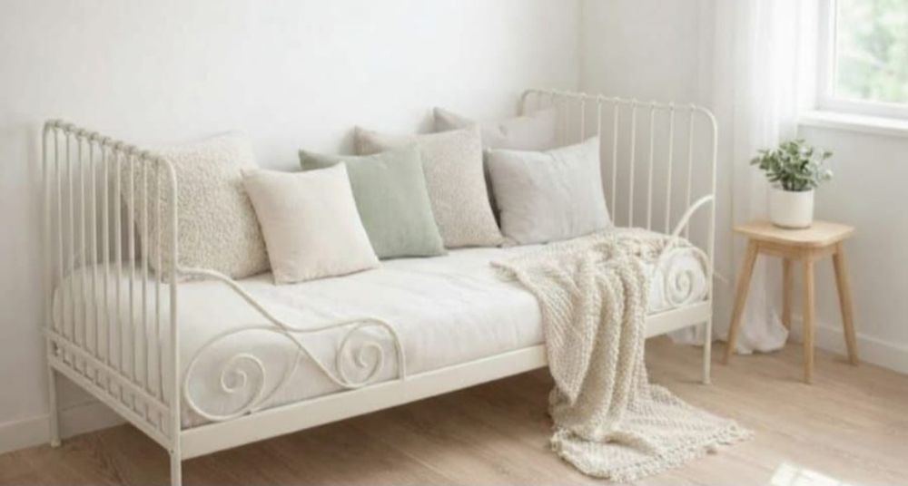 Cama de ferro de cor branca de  criança -  Ikea