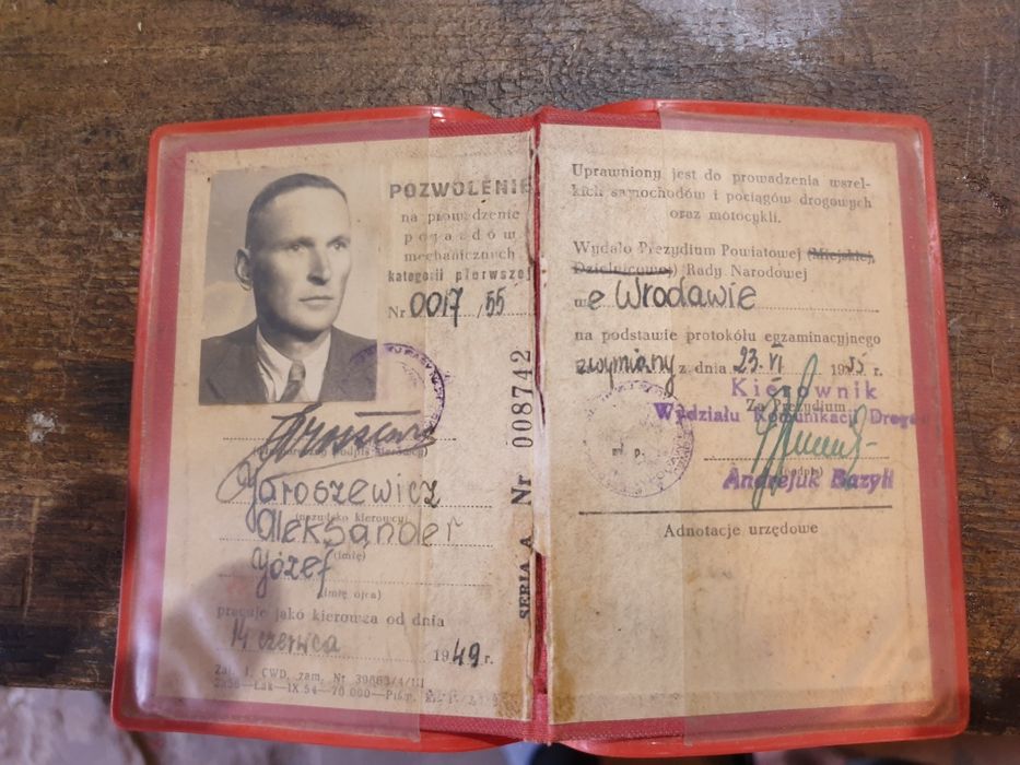 Stare dokumenty legitymacja