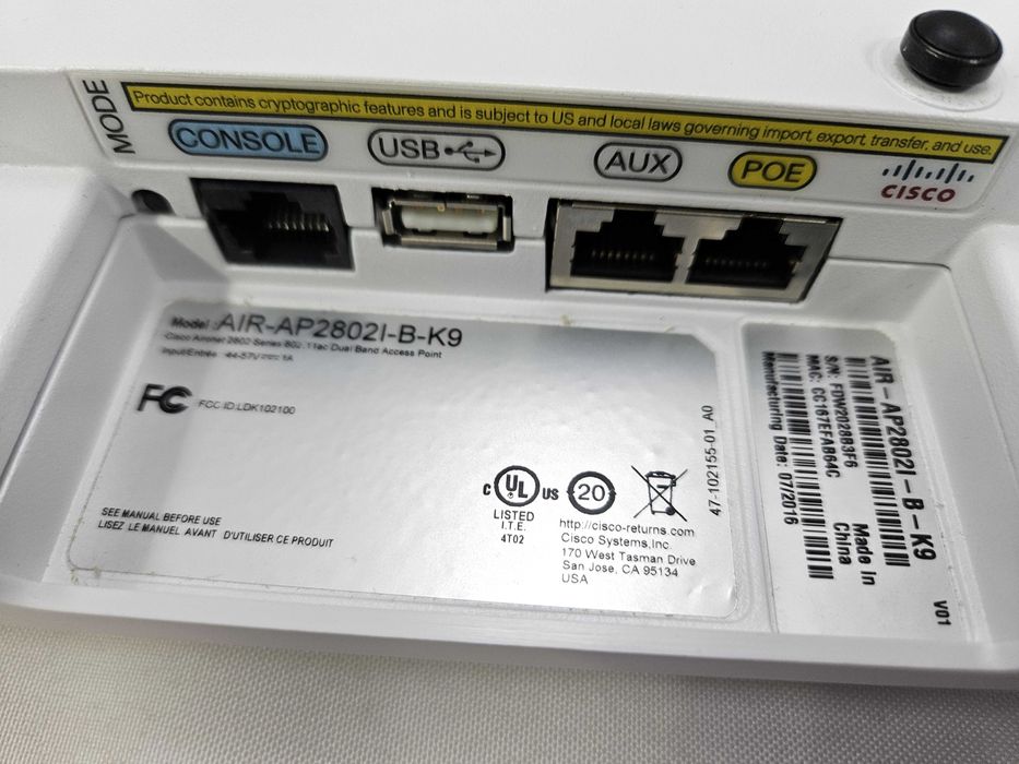 Cisco AIR-AP2802I-B-K9 точка доступу WiFi 5Ghz до 2.6 Гбіт/сек