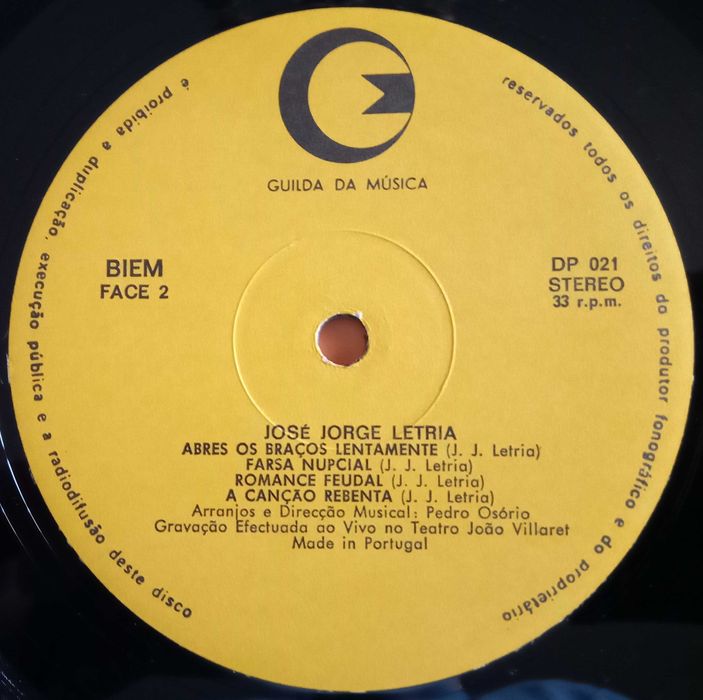 José Jorge Letria	- - - - -	De Viva Voz	- - - - -	LP
