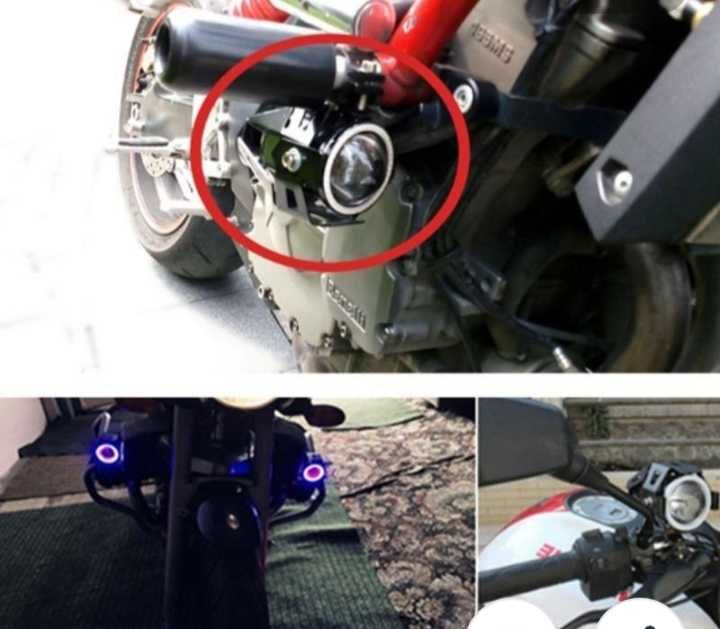 2PCS 125W MiniU7 Світлодіодні фари для мотоцикла Прожектор Angel Light