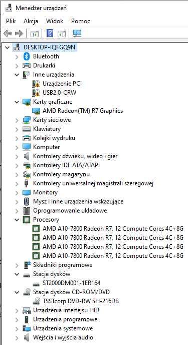 Komputer stacjonarny Lenovo 2TB HDD/4GB RAM