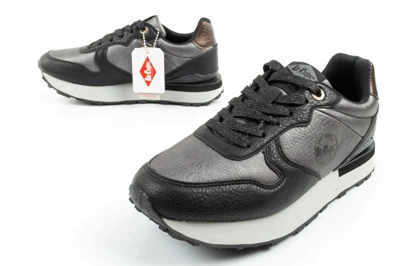 Lee Cooper sneakersy damskie wygodne wytrzymałe szare czarne r. 36-41