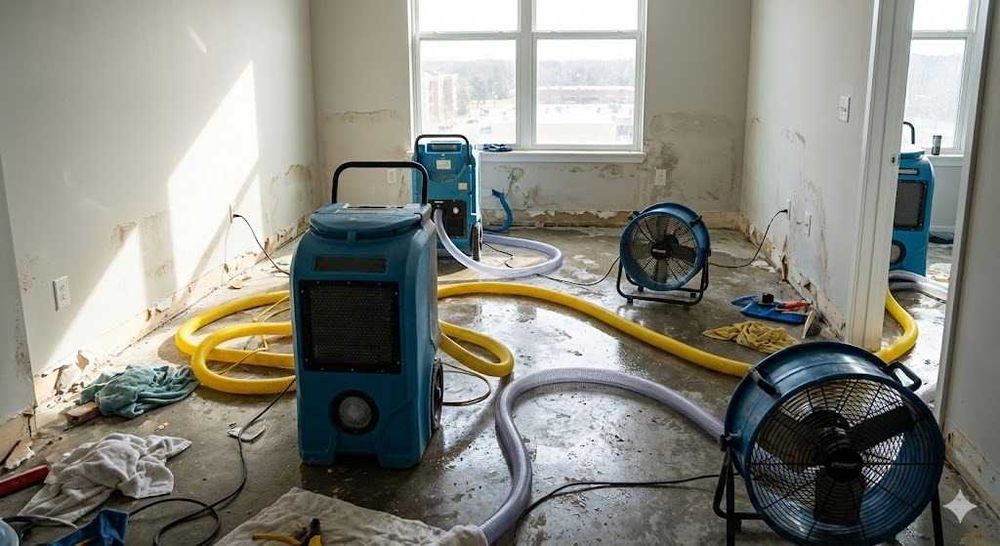 Osuszanie budynków, mieszkań i obiektów przemysłowych po zalaniu.