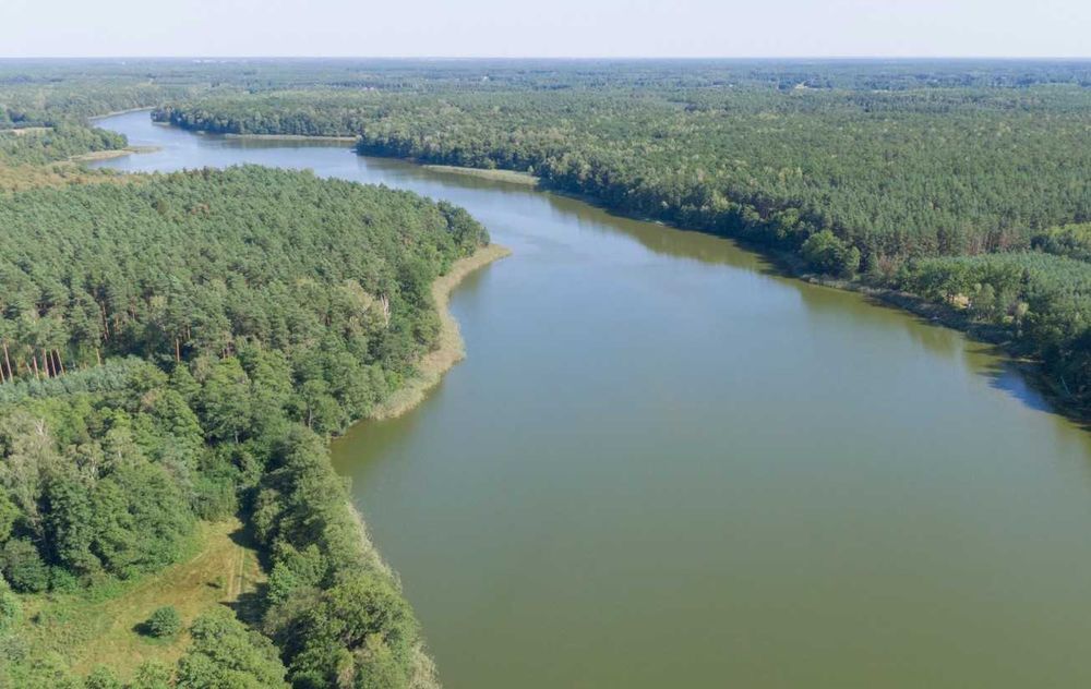 Działka budowlana przy lesie nad jeziorem Sarnowskim