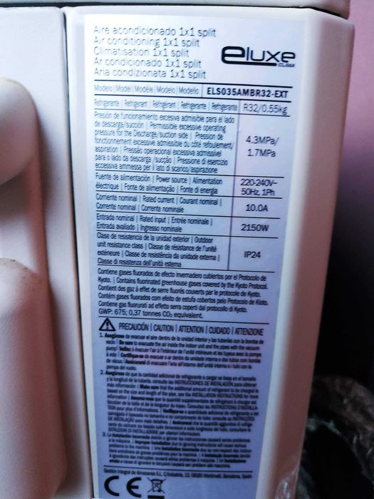 Ar condicionado fixo ELUXE AMBER 12000 BTU R32