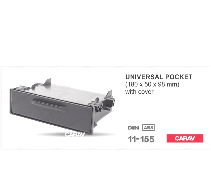 CAIXA ARMAZENAMENTO COM TAMPA PARA RADIO 1-DIN UNIVERSAL POCKET 180*50*98 MM