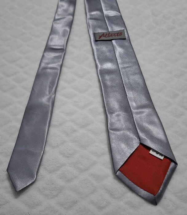 Krawat srebrny Alberto, Powermed, 7,3cm, 150cm (Odzież)