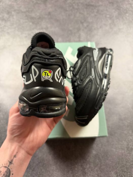 Найкраща Якість! Кросівки Nike Air Max 98 x Supreme Black•Найк Аір макс (чорні) Супрім,supreme nike, air max 98
