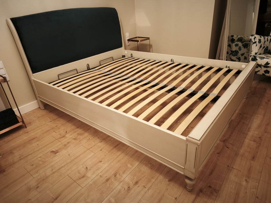 Piękne DREWNIANE łóżko barok materac 160x200, NOWY stelaż.