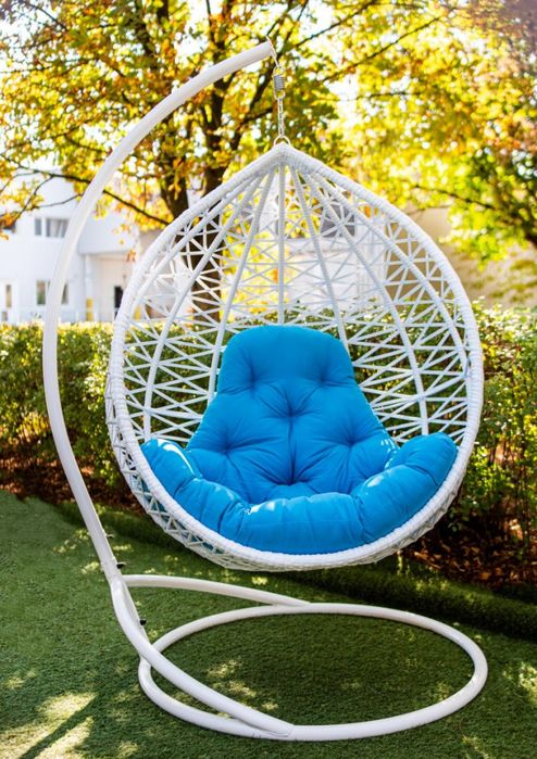 Подвесное Кресло кокон для дома. Плетёный Гамак. Качеля шар из ротанга