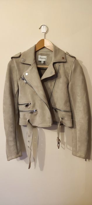 Kurtka damska biker Stradivarius z imitacji zamszu roz. S