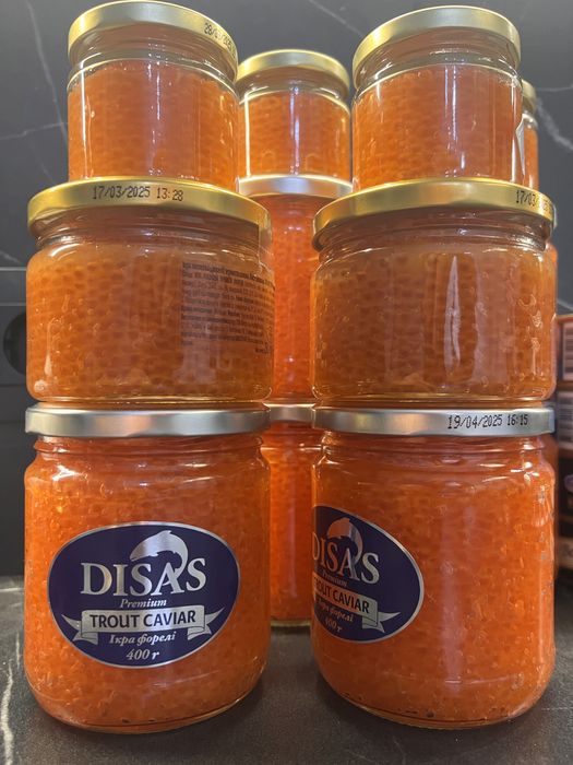 Ікра в асортименті натуральна форелі кети нерки горбуші якість