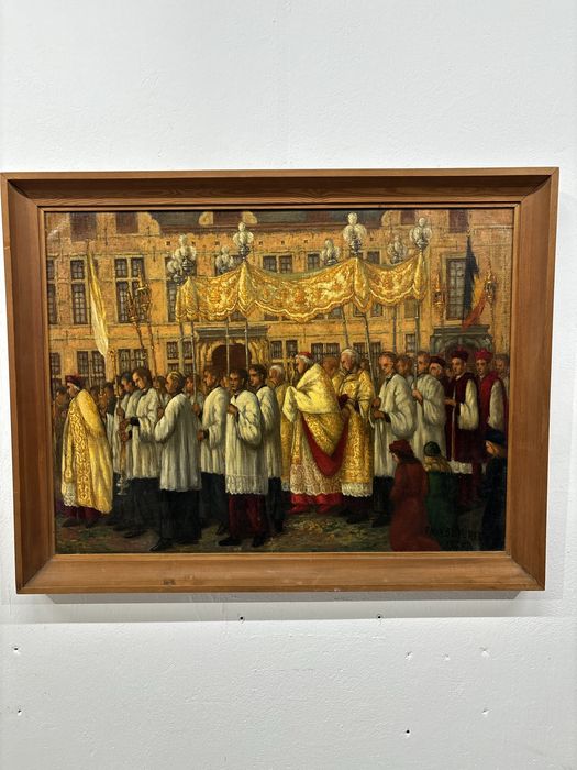 Obraz procesyjny w drewnianej oprawie