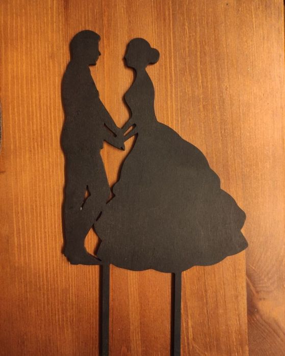 Topper na tort/ ślub/ wesele/ Czarny/ jak nowy