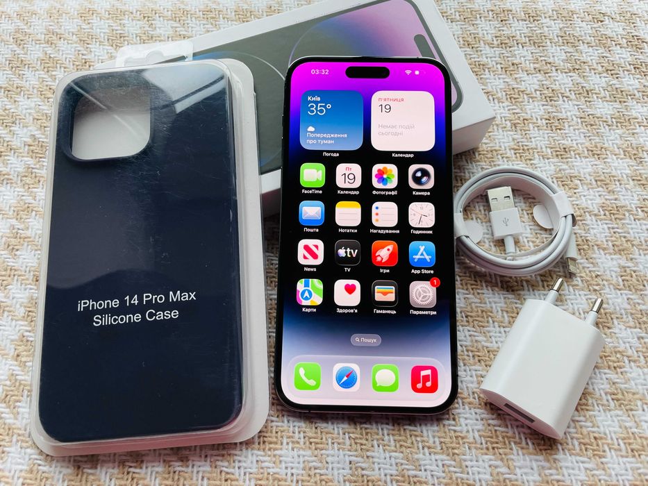 IPHONE 14 PRO MAX 512Gb ІДЕАЛ АКБ 97% Deep Purple NEVERLOCK ( 33740)