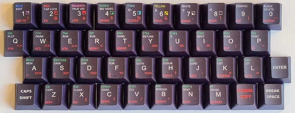 Zestaw 40 sztuk keycapsów dedykowanych do ZX Spectrum