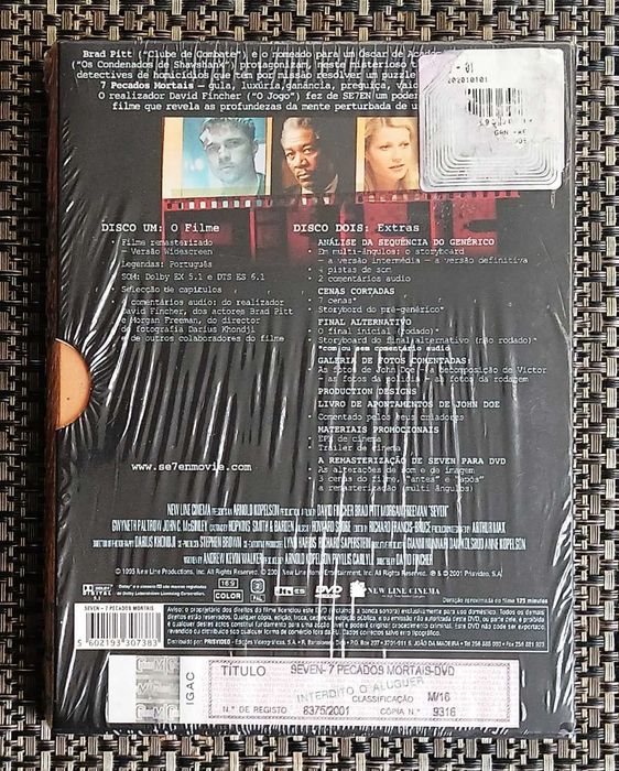 Seven - 7 Pecados Mortais - Ed. Platinum - DVD Duplo NOVO / SELADO