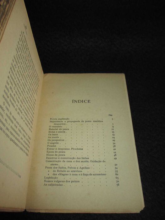 Livro Pesca Marítima Desportiva João da Cruz Viegas 1945