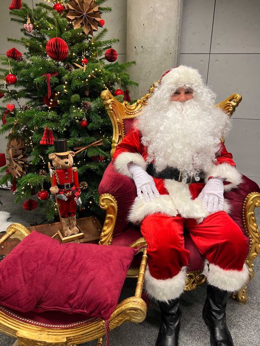 Wizyta Mikołaja w domu, firmie, szkole, przedszkolu. Śnieżynka Mikołaj