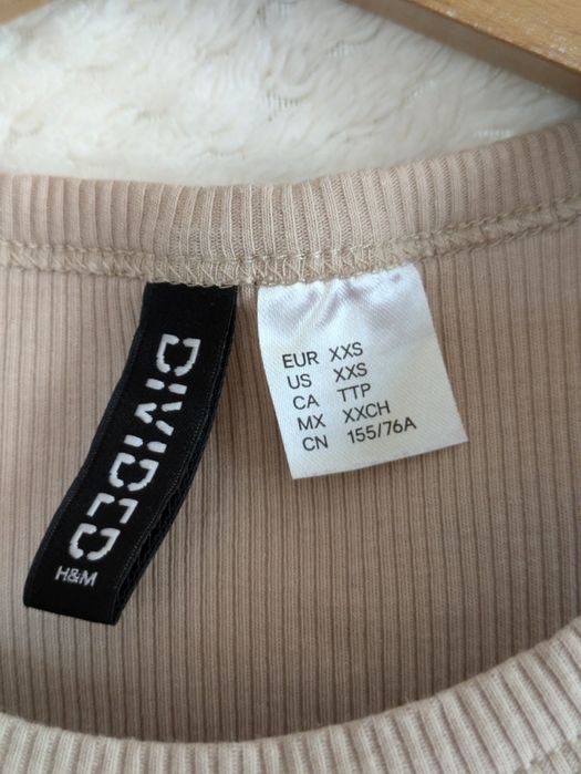 Beżowy Crop top bez rękawów. H&M. Rozmiar XXS.