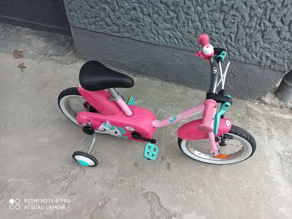 Rowerek 14 cali Btwin Jednorozec + Kolka Boczne ---W Idealnym Stanie