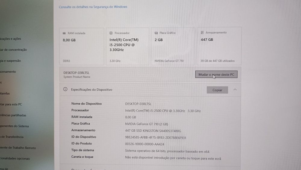 Computador i5/SSD 500GB Windows 11