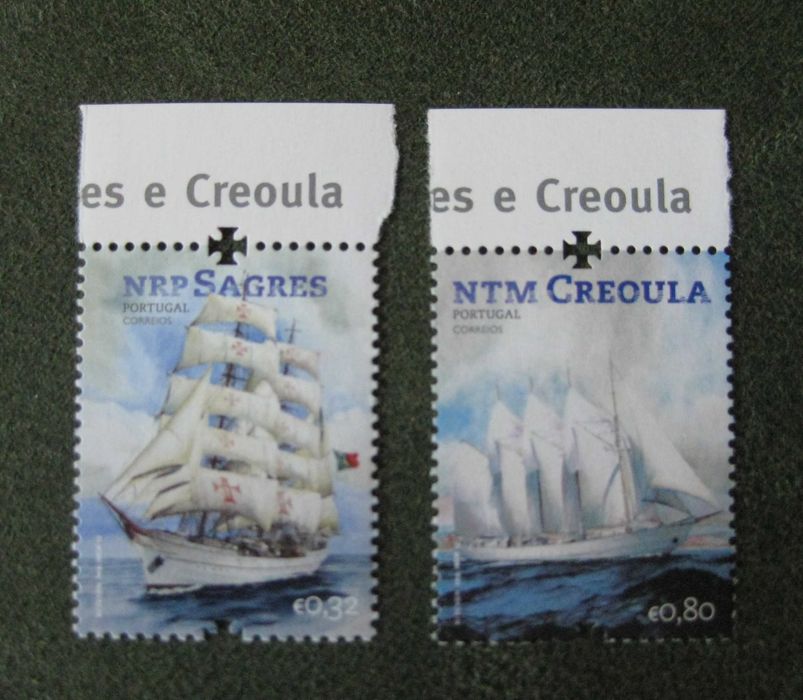 Série nº 4232/33, Blocos nº 472/73 e pagela – Navios Sagres e Creoula
