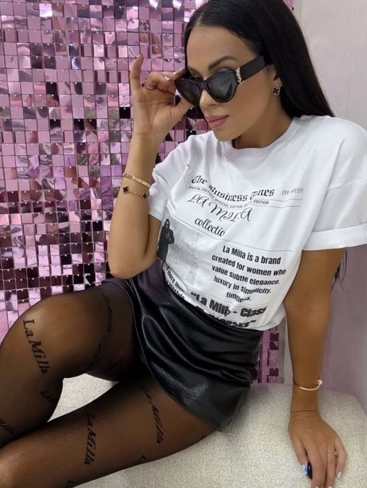 La Milla / t-shirt damski / biały / oversize