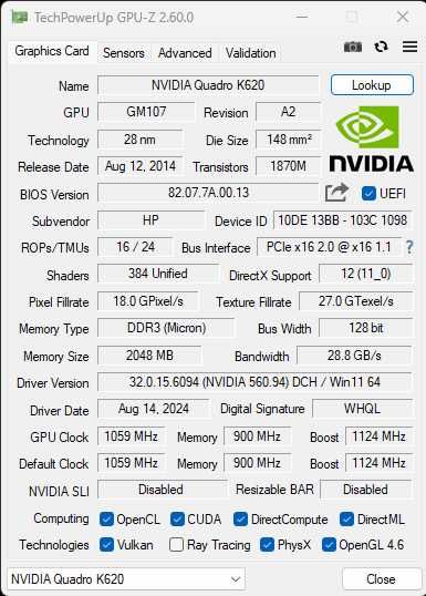 NVIDIA Quadro K620 2GB test w 3DMark FurMark Low Profile śledź 8cm