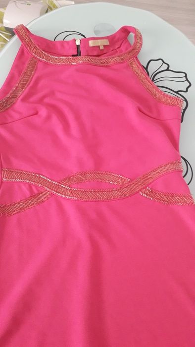 Rozowa sukienka S-M elegancka na wesele wizytowa