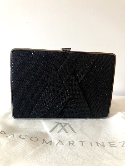Mala Clutch Preta Brilhante Paco Martinez