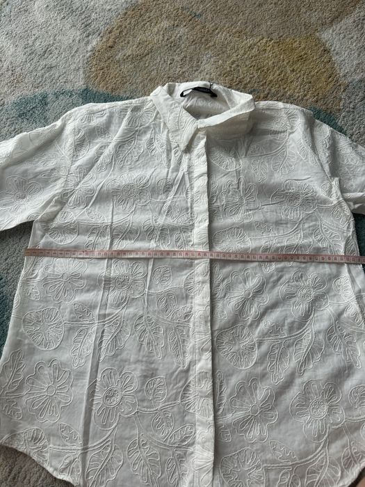 Рубашка біла з квітами Zara