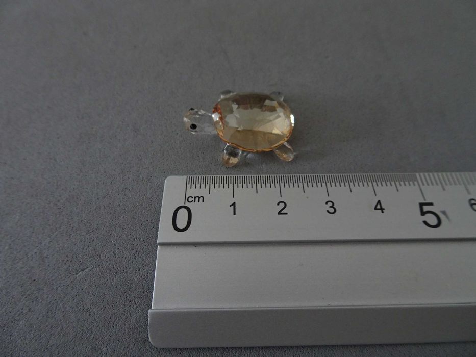 Swarovski Tortoise Baby Figurine, Crystal Golden Teak Turtle Tartaruga