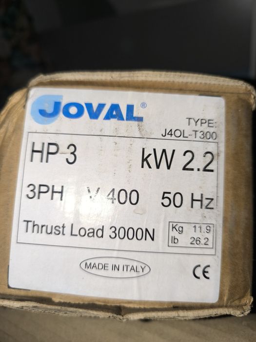 Motor furo 3hp joval, trifásico , está novo na caixa