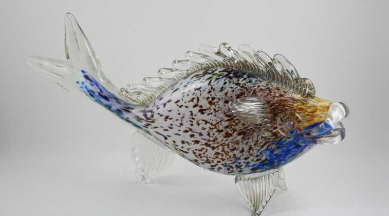 Escultura de Peixe em Vidro