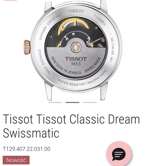 Zegarek męski Tissot Classic Dream automat Swissmatic W-wa