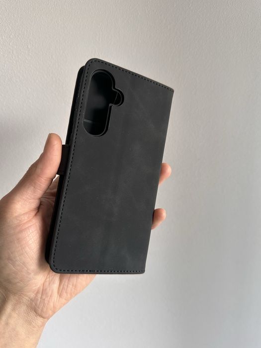 Etui Zamykane czarne + SZKŁO hartowane do Samsung Galaxy A55