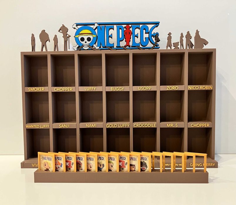Brązowy Ekspozytor Półka Stojak na figurki ONE PIECE z Kinder Joy