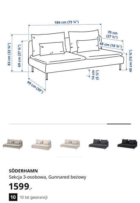 kanapa ikea soderhamn