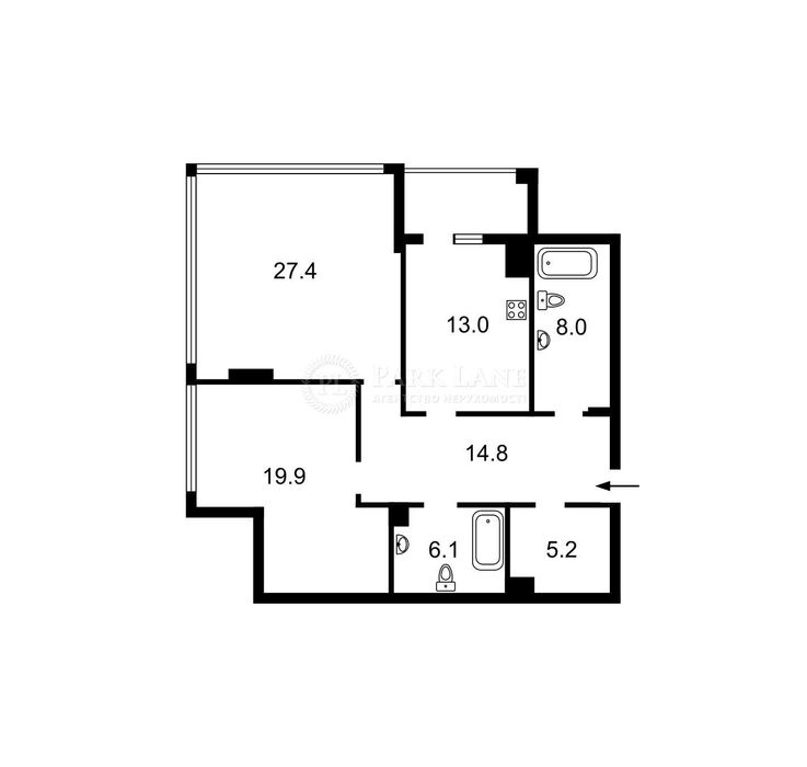 2-комнатная квартира по адресу ул. Антоновича (площадь 100,3 м²) - Atlanta.ua - фото 2