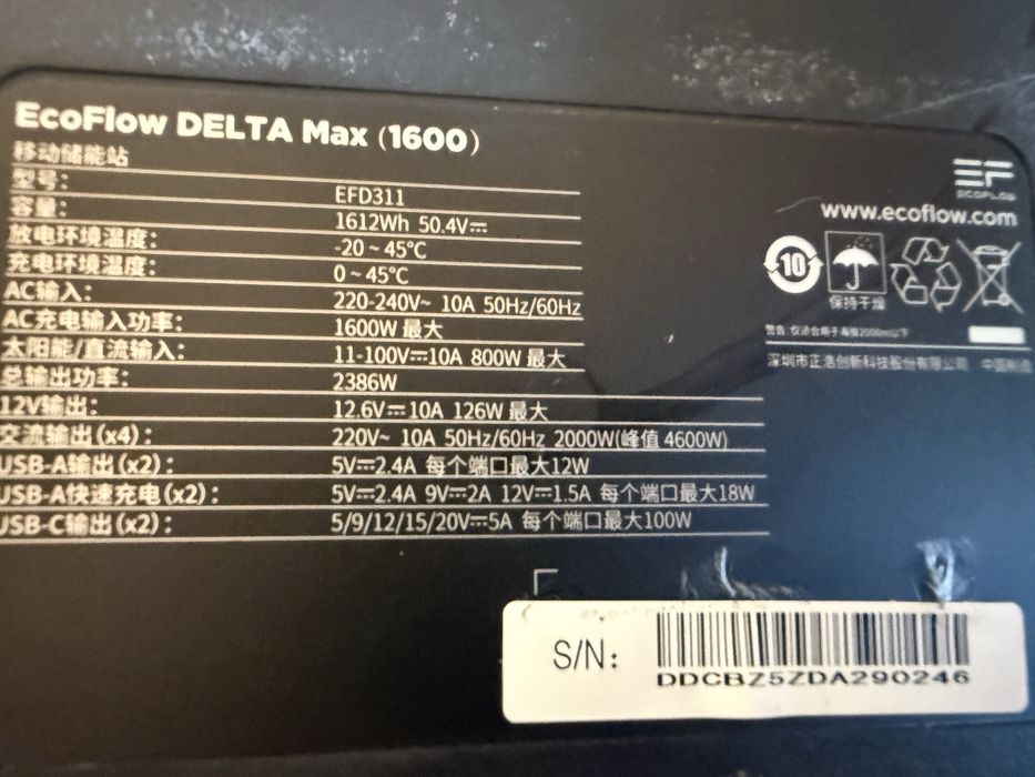 Зарядна станція EcoFlow DELTA Max (1600)